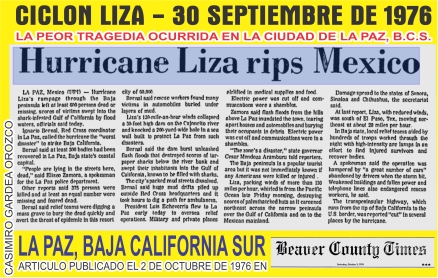 CICLON LIZA 1976 PUBLICADO EN EL BEAVER COUNTY TIMES